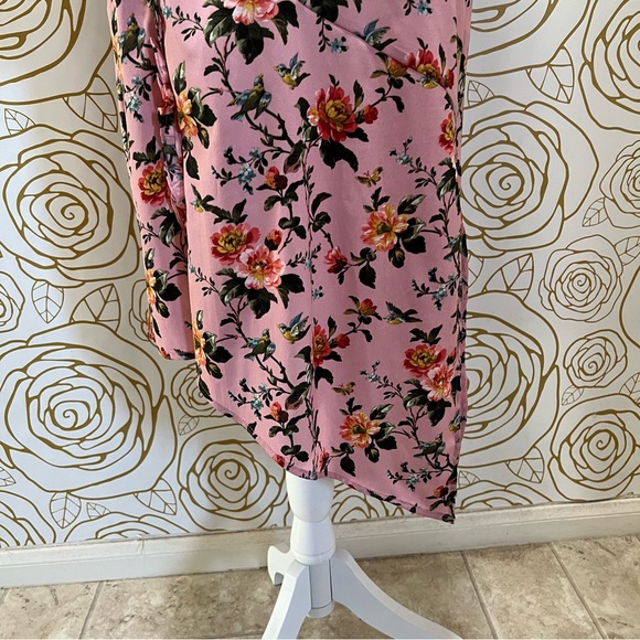 Topshop Pink Floral Ruffle Midi Dress - Picture 6 of 6